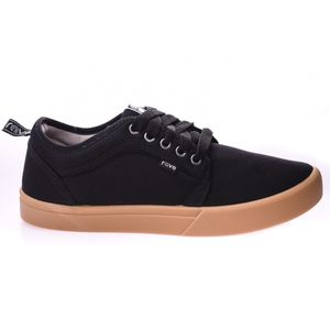 Zapatillas Rave Hombre Lona Negras Suela Marrón