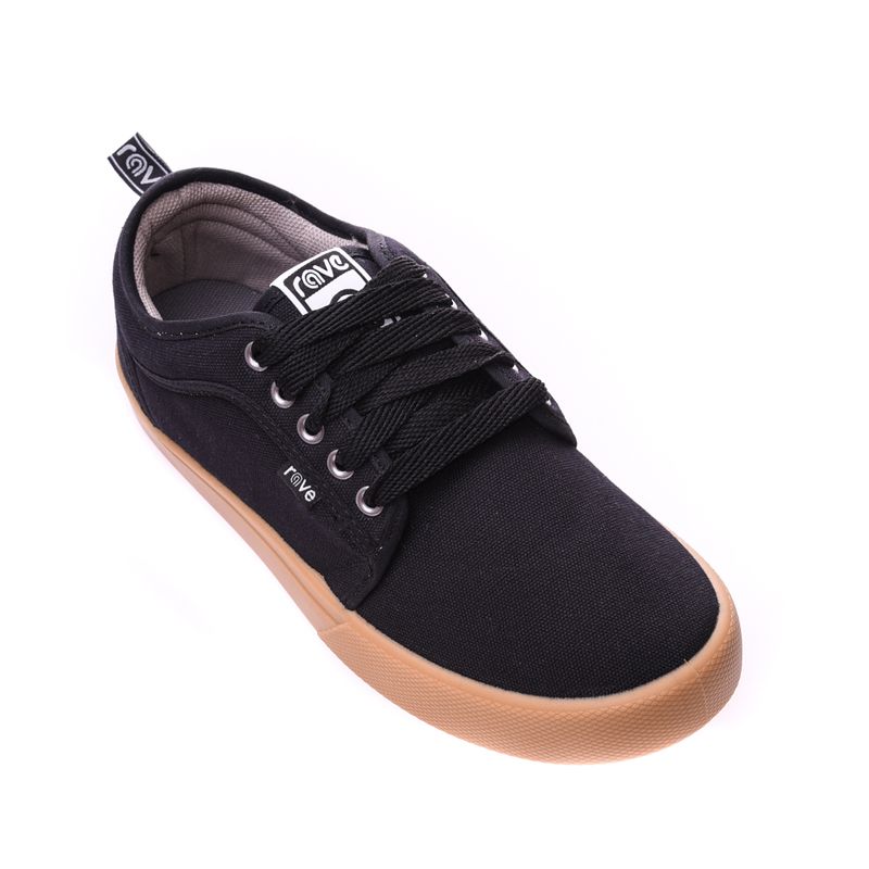 Zapatillas Rave Hombre Lona Negras Suela Marr n