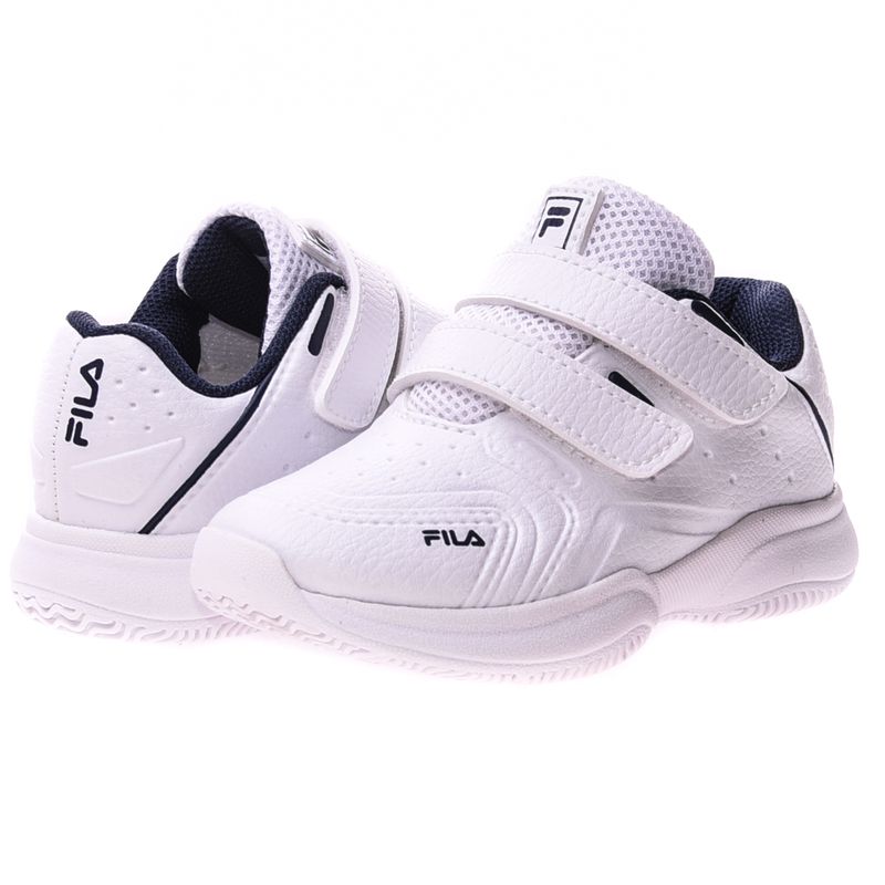 Zapatillas Fila Ni os F Lugano Blancas Con Velcro