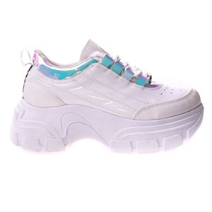 Zapatillas Lorena Bs As Laly Blancas Con Plataforma