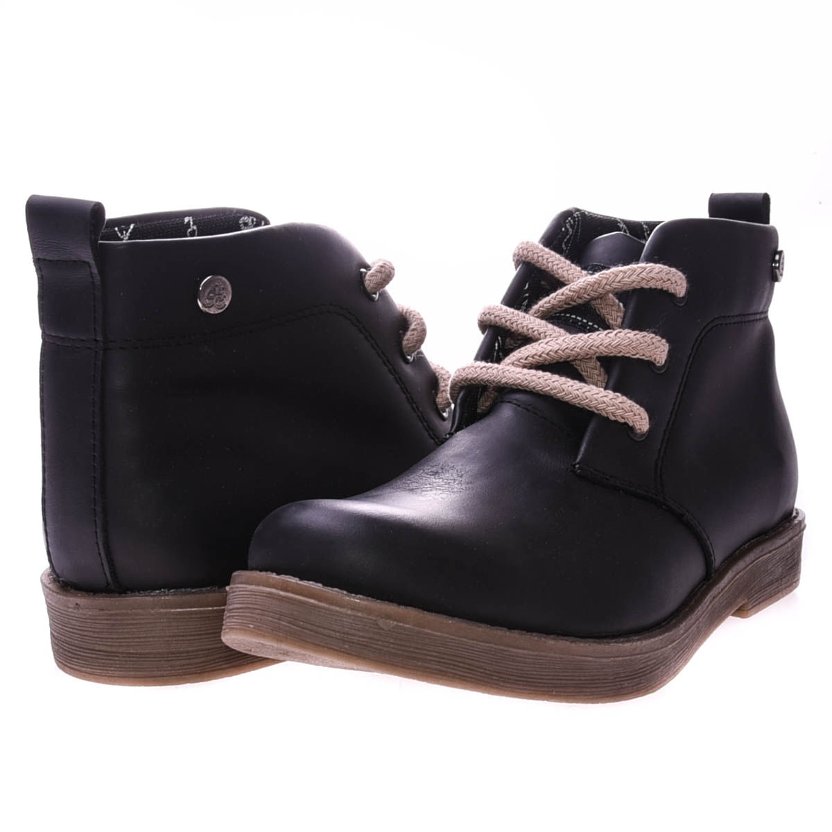 Botinetas Citadina Mujer Mara Negras De Cuero