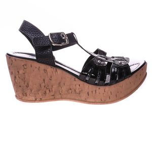 Sandalias Siris Mujer Con Plataforma Negras