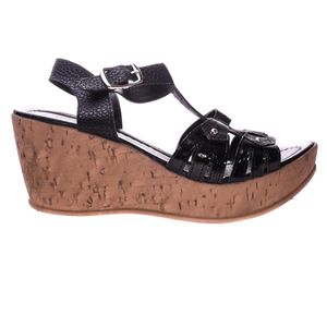 Sandalias Siris Mujer Con Taco Negras
