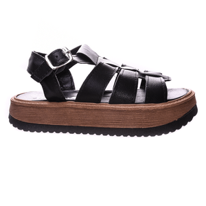 Sandalias Nazarena Niñas Con Plataforma Negras