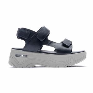 Sandalia Hush Puppies Mujer Con Abrojo Negras