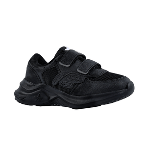 Zapatillas Footy Unisex Negras Colegial Deportiva Con Abrojo