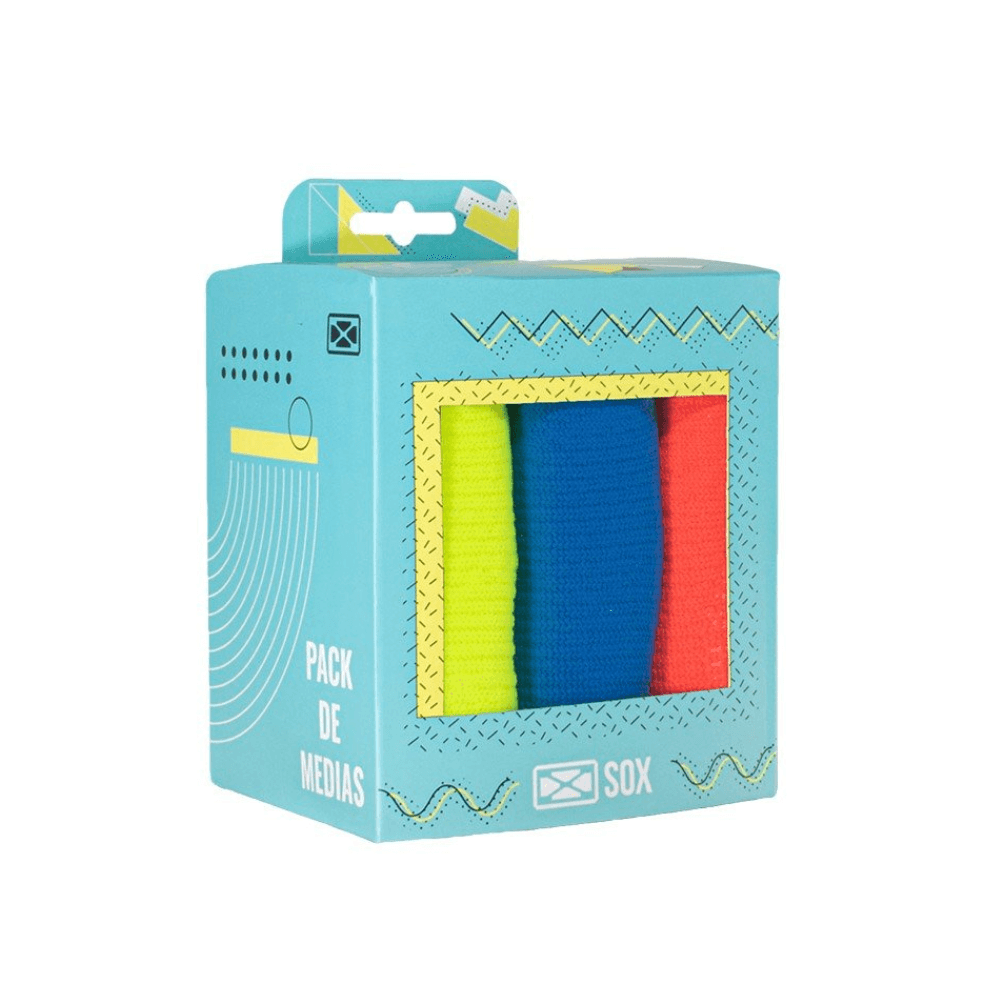 Medias Sox Neon Hombre Soquetes Pack X3