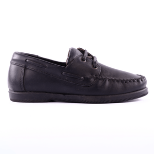 Zapatos Colegial Acordonado Negros De Cuero