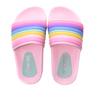 Chinelas Plumita Niñas Faja Tiras Canelon Rosa