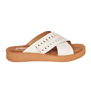Zuecos Mujer Tres Corazones Beige Fajas Cruzadas