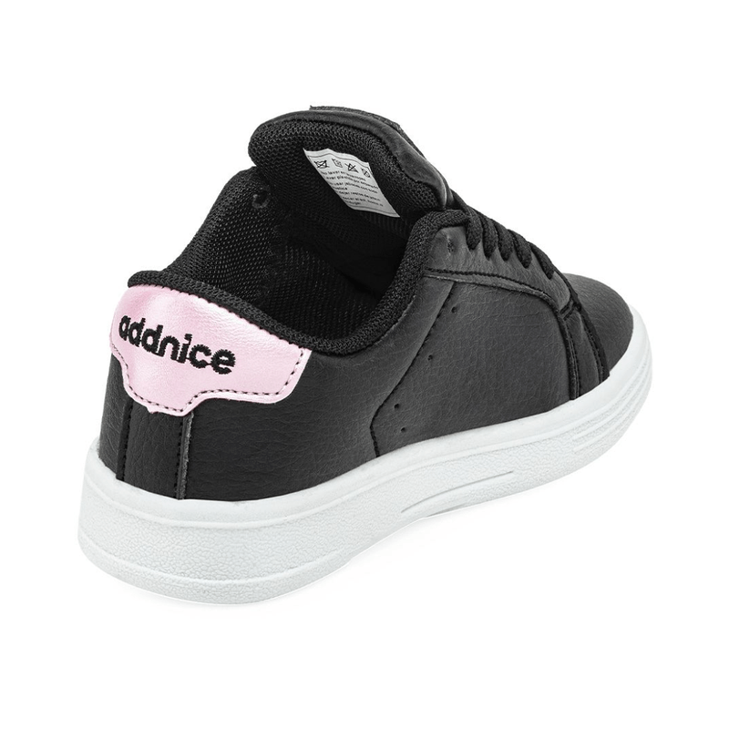 Zapatillas Addnice Ni as Estocolmo Negras Con Rosa