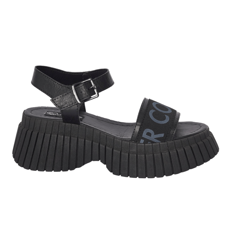 Sandalias mujer plataforma online negras