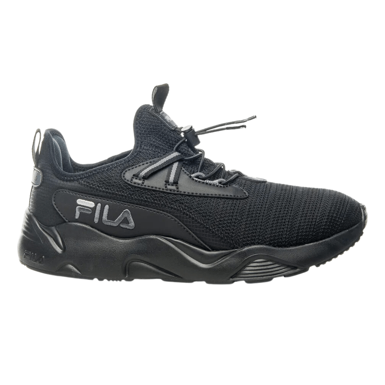 Zapatos fila hotsell hombre negro plata