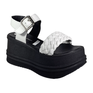 Sandalias Savage Mujer Lola Negras Con Blanco