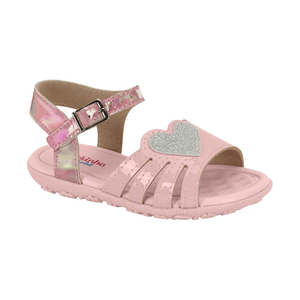 Sandalias Molekinha Niñas Charol Corazon Rosa