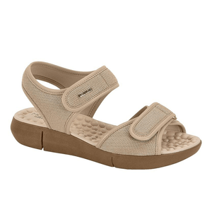 Sandalias Modare Mujer Confort Con Abrojo Beige