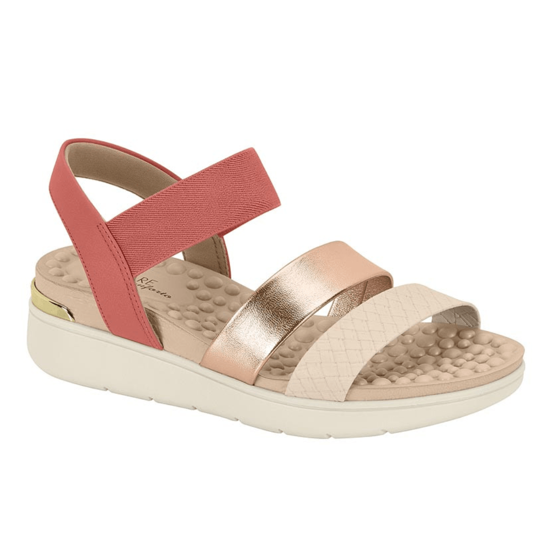 Sandalias Mujer Tres Corazones Con Taco