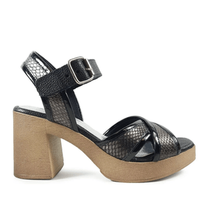 Sandalias Zuca Mujer Taco Alto Faja Cruzada