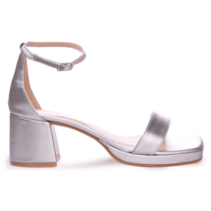 Sandalias Heiko Mujer Plateadas Con Pulsera