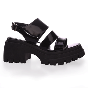 Sandalias Ozara Mujer 575 Negras Con Plataforma