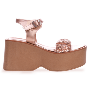 Sandalias Anca & Co Mujer Dana Bronce Con Plataforma