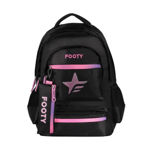 Mochila Footy Big Kids Star 18" Negra