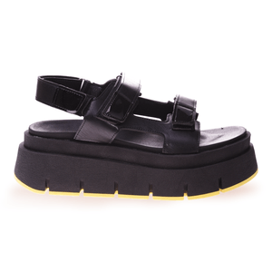 Sandalias Popy's Mujer Plataforma Con Velcro Negras