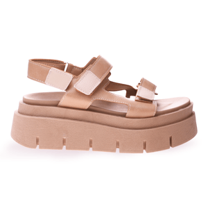Sandalias Popy's Mujer Plataforma Con Velcro Tierra