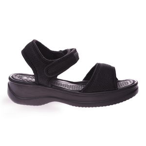 Sandalias Barker Mujer Gla Negras Con Velcro