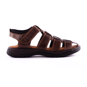 Sandalias Franciscana Hombre Traccia Marrones De Cuero