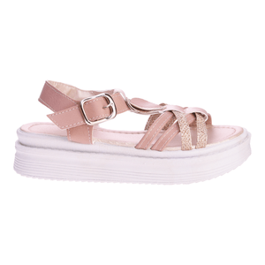 Sandalias Cocoa Niñas Corazon Fajas Cruzadas Rosa