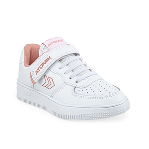 Zapatillas Atomik Niñas Cambridge Blancas Con Cordones Y Velcro