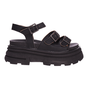 Sandalias Tres Corazones Mujer 1610 Con Plataforma Negras