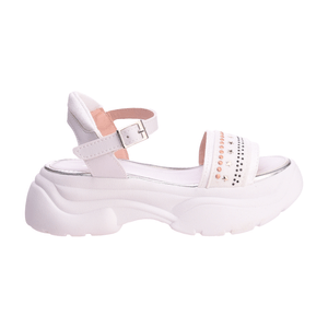 Sandalias Mial Niñas Con Plataforma Y Faja Strass