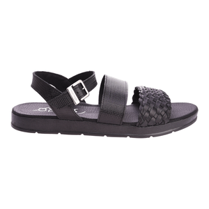 Sandalias Citadina Mujer Lou Negras Faja Trenzada