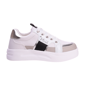 Zapatillas Mail Nena Combinada Negra Con Plataforma