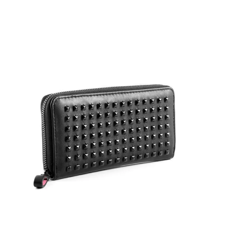 Billetera De Mujer Blaque Stud Negro Fucsia