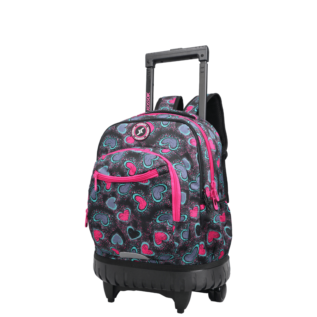Mochila Kossok School & Urban Nash Negra Niños Con Carro 31 L