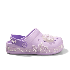Zuecos Footy Niña Clogs Margarita Lila Con Luz
